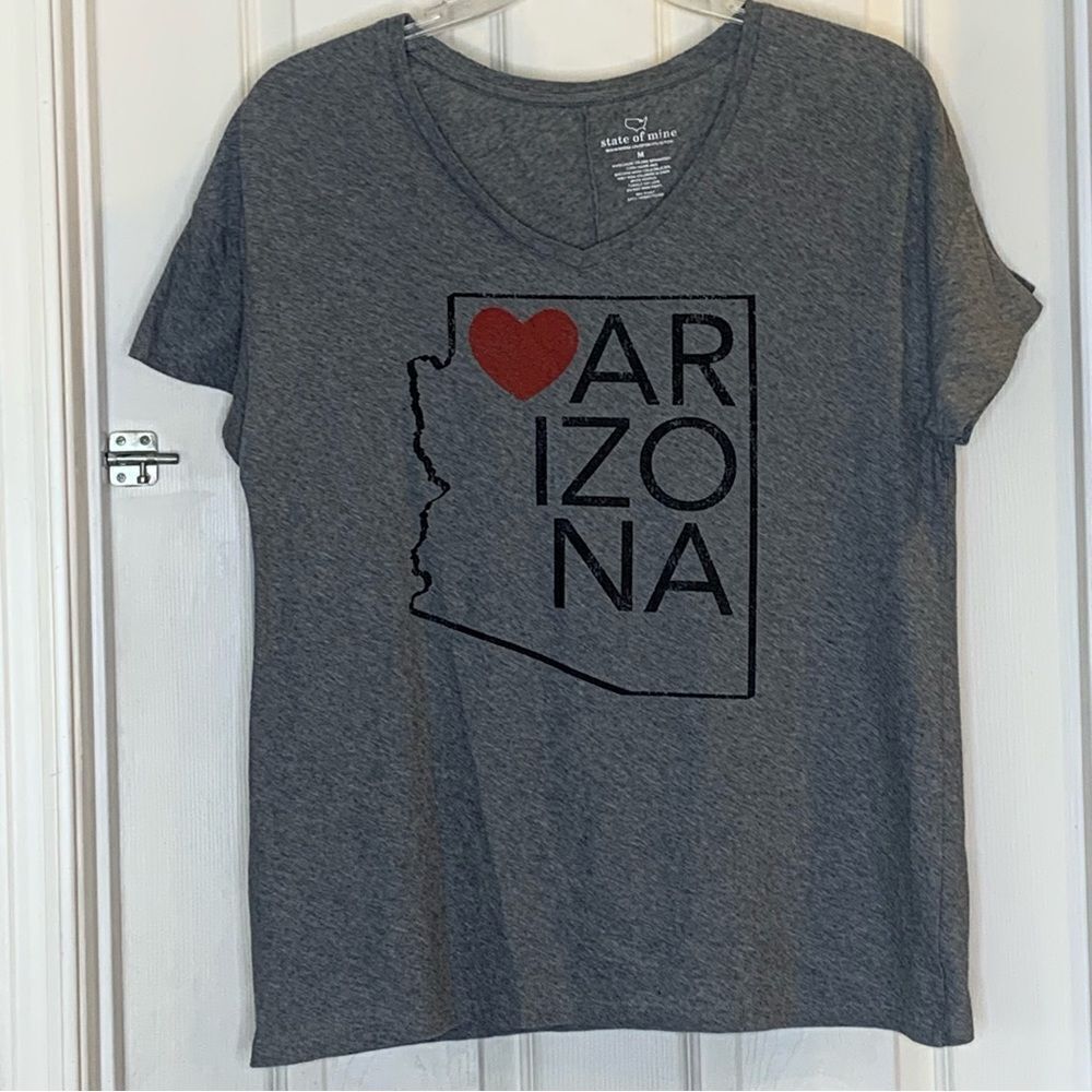 Arizona State of Mine Heart Logo Tee Gray Size Medium